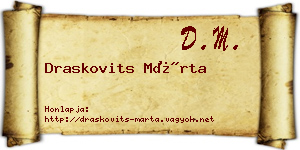 Draskovits Márta névjegykártya