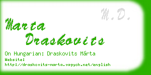 marta draskovits business card